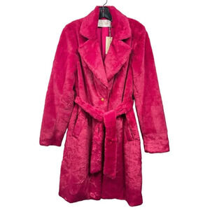 Ramy Brook Sydney Jacket Pink Faux Fur Coat Size S Small NWT MSRP $645